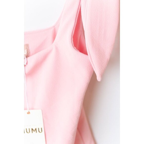 Show Me Your MuMu Bodysuit Women's L Size Light Pink Textured Thong Shoulder Tie - Picture 6 of 7